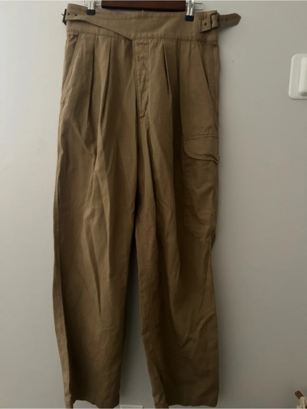 Banana Republic Heritage Explorer High-Waist Pleated Khaki Wide-Leg linen Pants